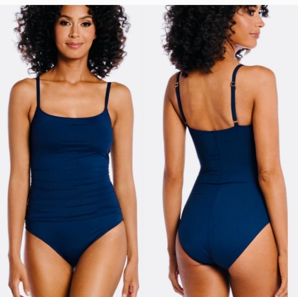 NWT La Blanca Island Goddess Swim Suit Navy size 4